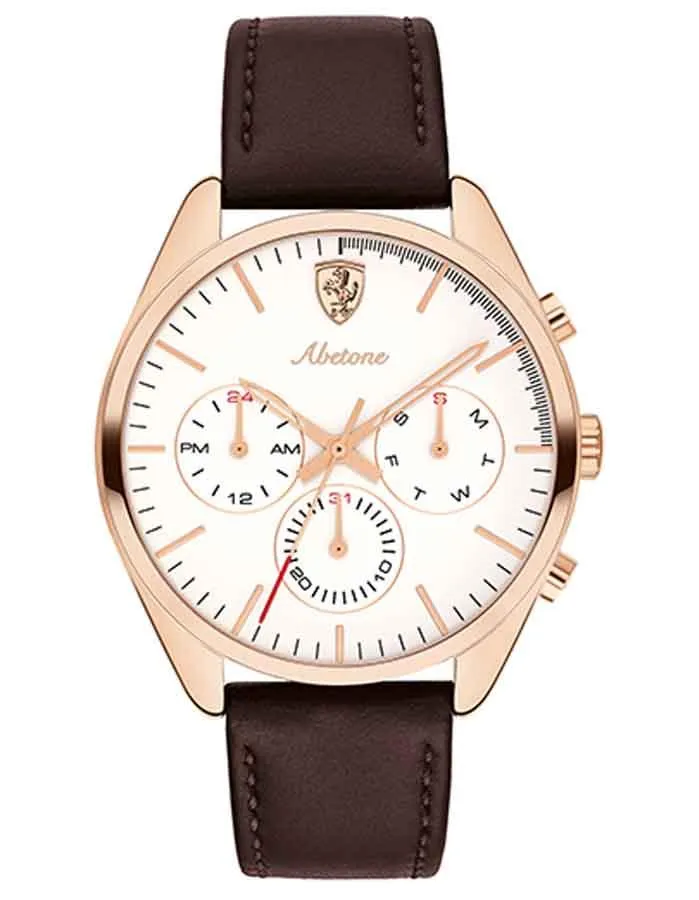 Scuderia Ferrari Mens Abetone Chronograph Watch - Rose Gold-Tone - Leather