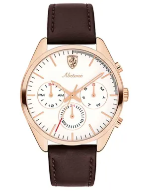 Scuderia Ferrari Mens Abetone Chronograph Watch - Rose Gold-Tone - Leather
