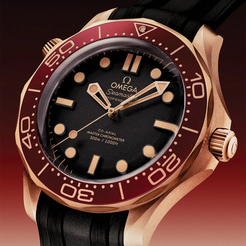 Seamaster Diver 300M Bronze Gold Co-Axial Master Chronometer 42mm - Black on Rubber Strap