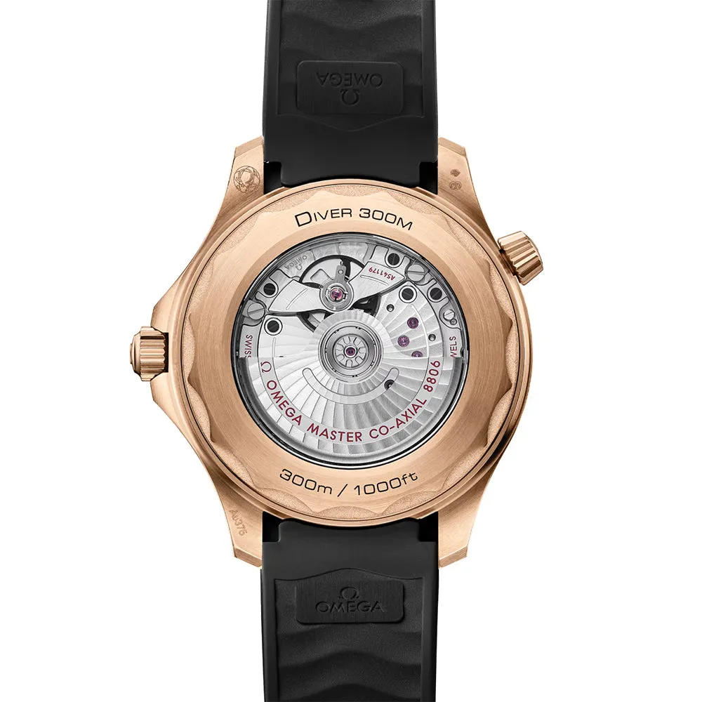 Seamaster Diver 300M Bronze Gold Co-Axial Master Chronometer 42mm - Black on Rubber Strap