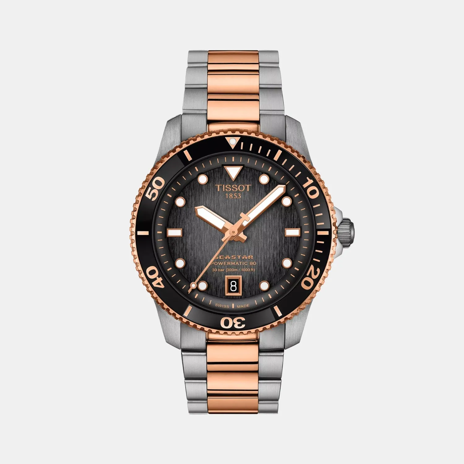 Seastar Men Automatic Grey Gradient Dial Analog Stainless Steel Watch T1208072205101