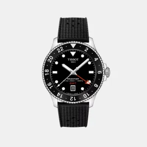 Seastar Men Quartz Black Dial Analog Rubber Watch T1208521705100