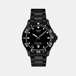 Seastar Men Quartz Black Dial Analog Stainless Steel Watch T1204103305100
