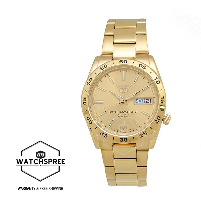 Seiko 5 Automatic Gold-Tone Stainless Steel Band Watch SNKE06K1