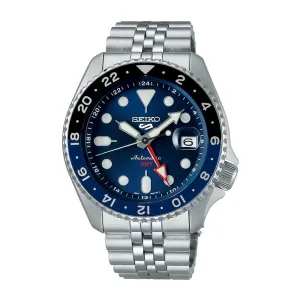 Seiko 5 Sports Automatic GMT SKX Sports Style Silver Stainless Steel Band Watch SSK003K1
