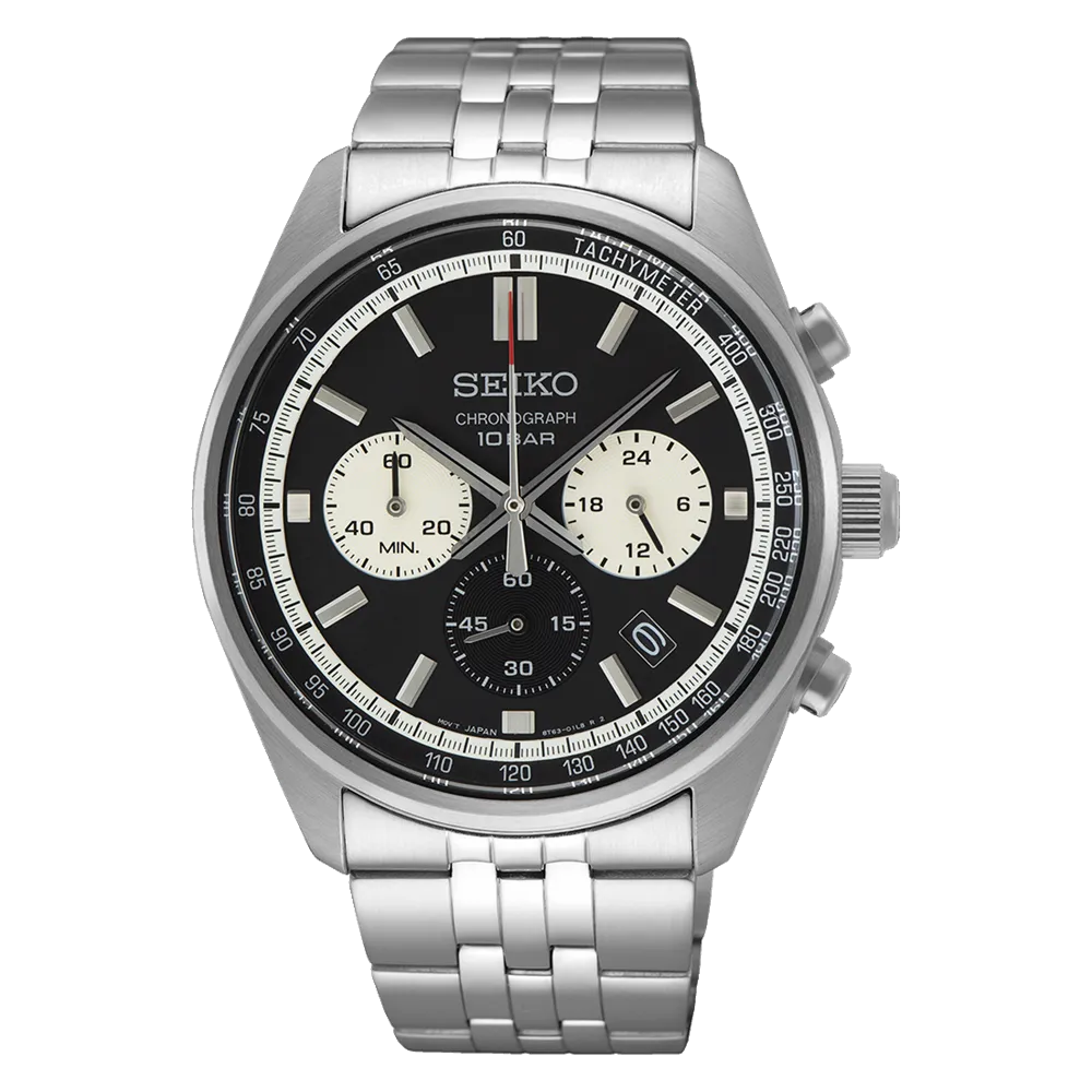 Seiko Chronograph Men's Black Dial Watch SSB429P