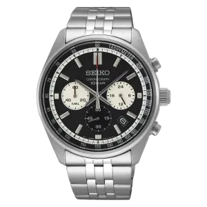 Seiko Chronograph Men's Black Dial Watch SSB429P