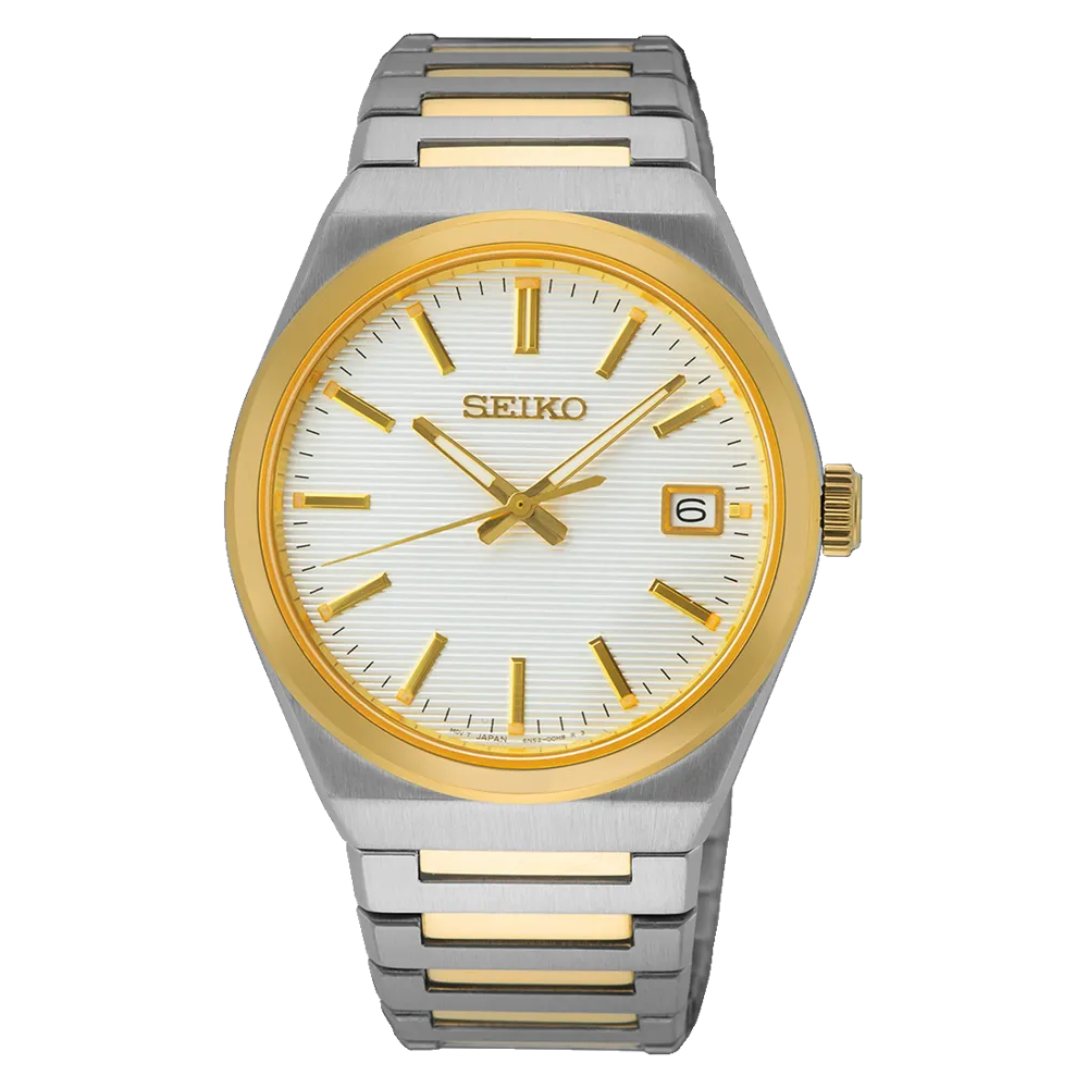 Seiko Conceptual Analogue Two-Toned White Dial Mens Watch SUR558P
