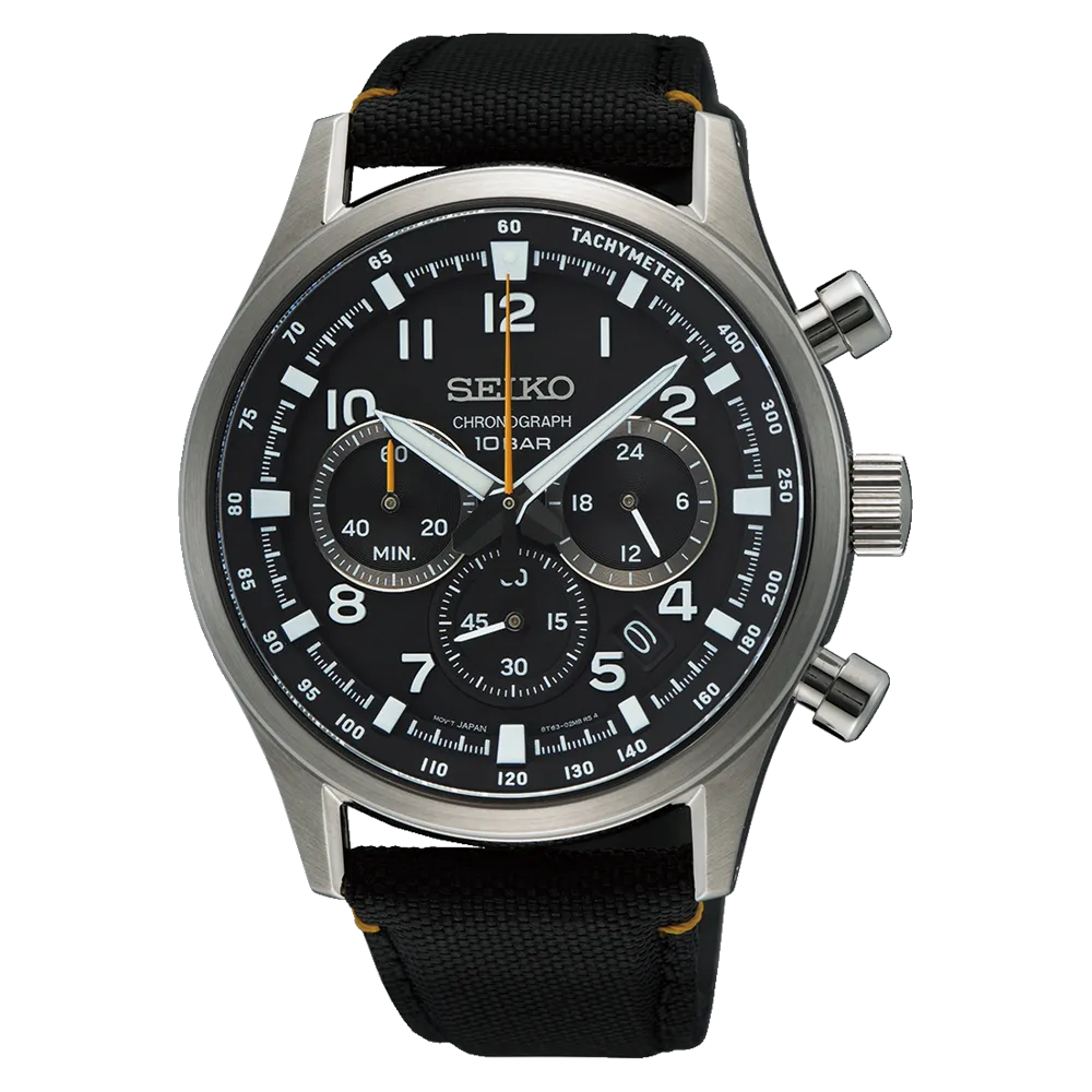 Seiko Conceptual Series Black Dial Nylon Strap Watch SSB449P