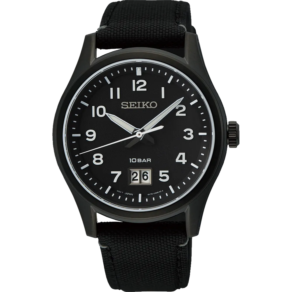 Seiko Conceptual Series Black Dial Nylon Strap Watch SUR571P