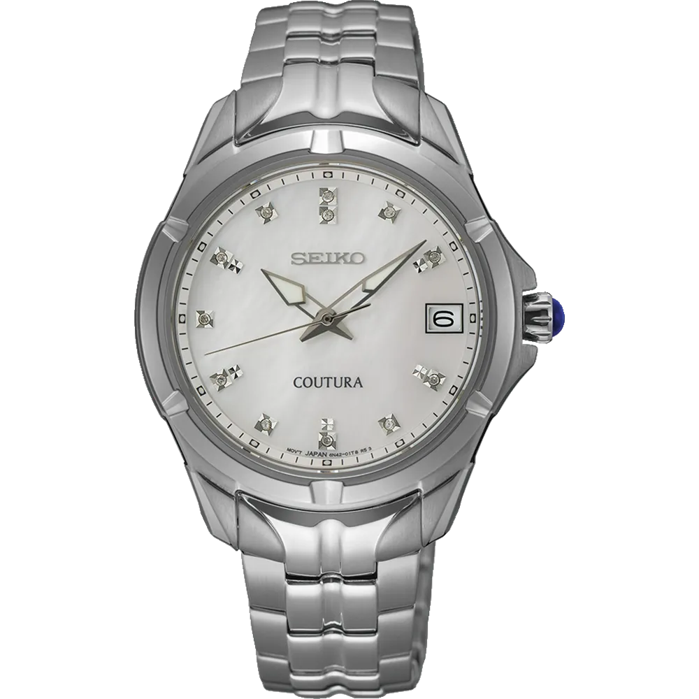 Seiko Coutura Analogue Mother of Pearl Dial Stainless Steel Watch SUR593P