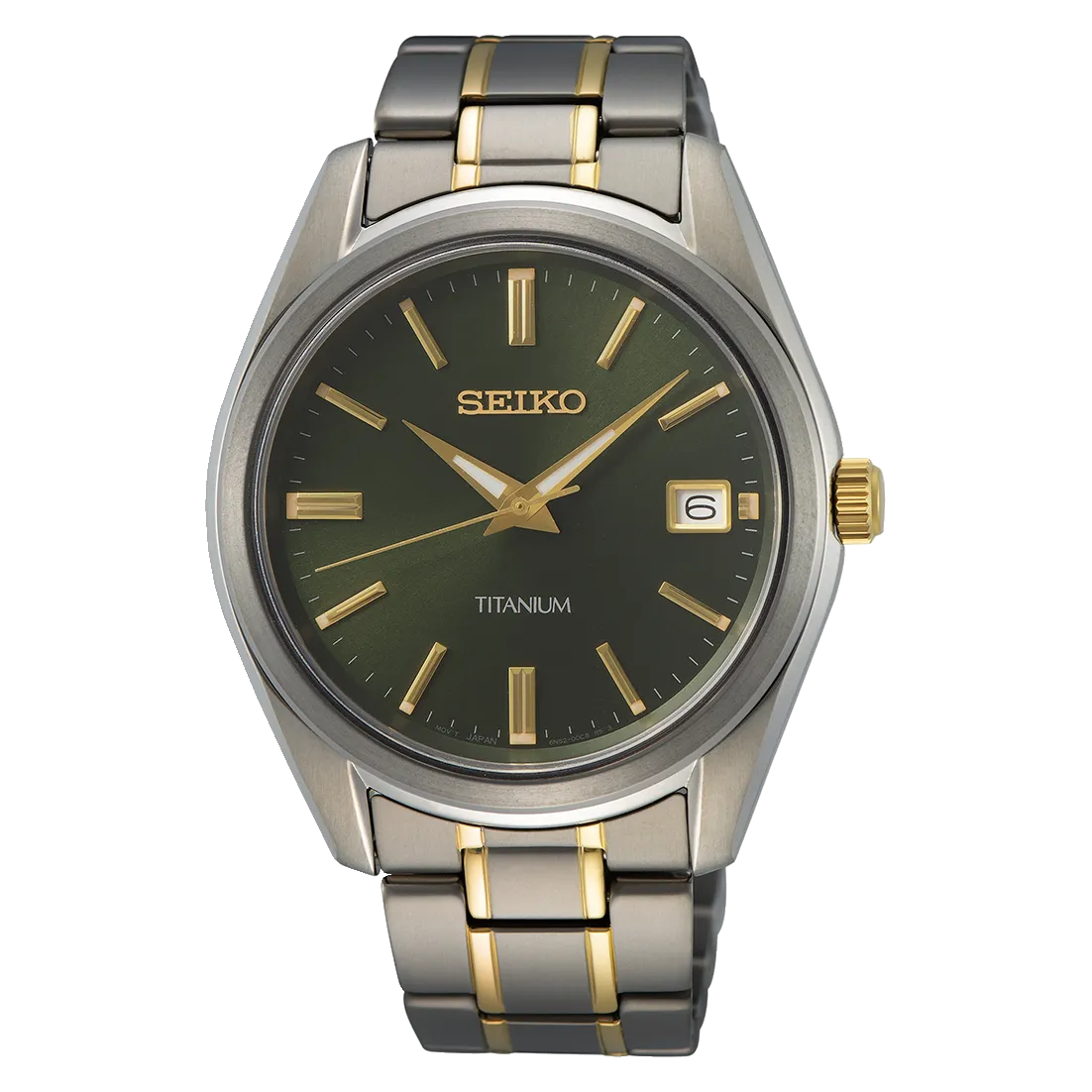 Seiko Daywear Titanium Green Dial Watch SUR377P