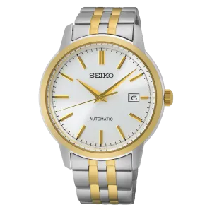 Seiko Essentials Automatic 100M Silver Dial Two Tone Mens Watch SRPH92K