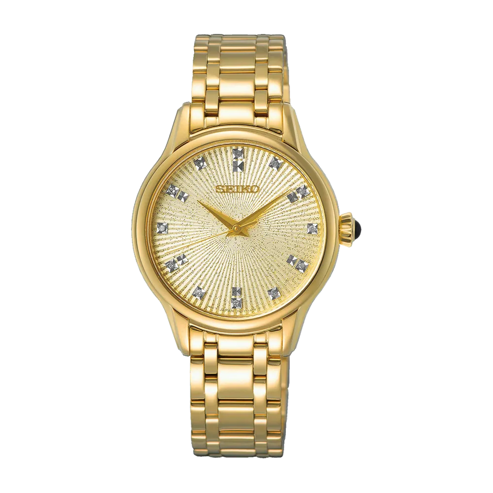 Seiko Gold Dimond Marker Ladies Watch SRZ552P