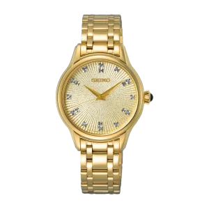 Seiko Gold Dimond Marker Ladies Watch SRZ552P
