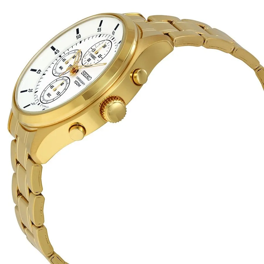 Seiko Gold-Tone Chronograph Mens Watch