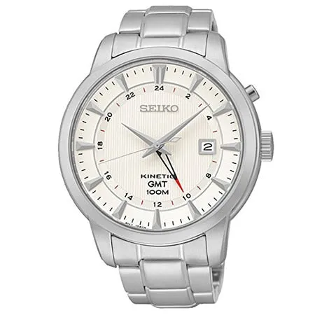 Seiko Kinetic Gmt Mens Watch Sun029J