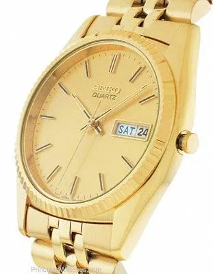 Seiko Mens Day/Date Dress Watch - Gold Tone