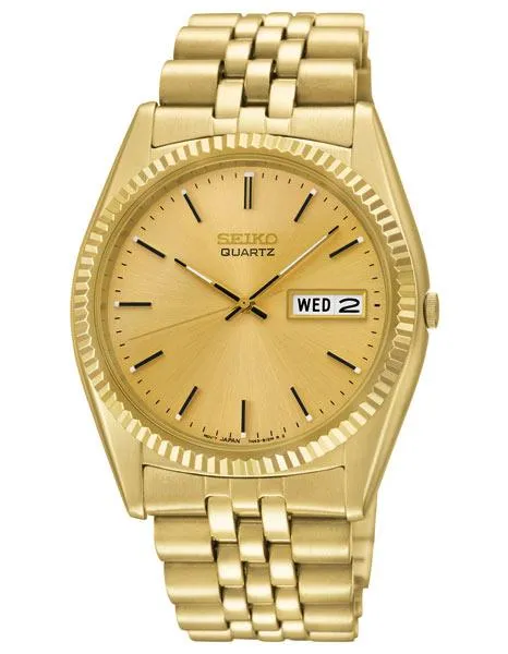 Seiko Mens Day/Date Dress Watch - Gold Tone