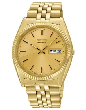 Seiko Mens Day/Date Dress Watch - Gold Tone