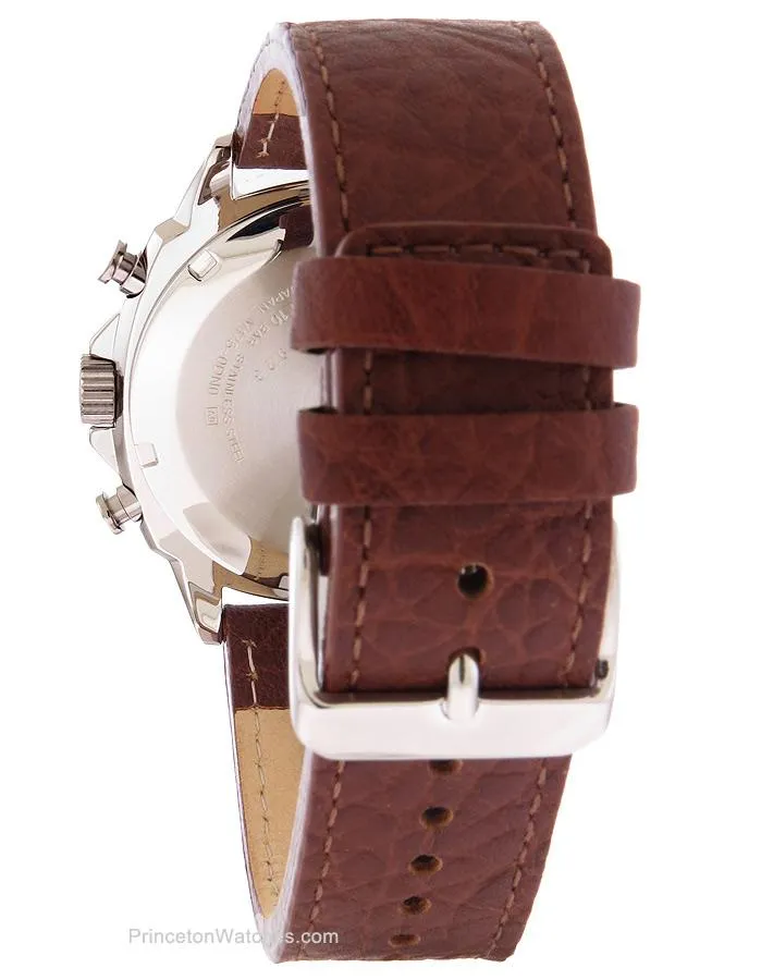 Seiko Mens Recraft Solar Chronograph - Stainless - Green Dial - Leather Strap