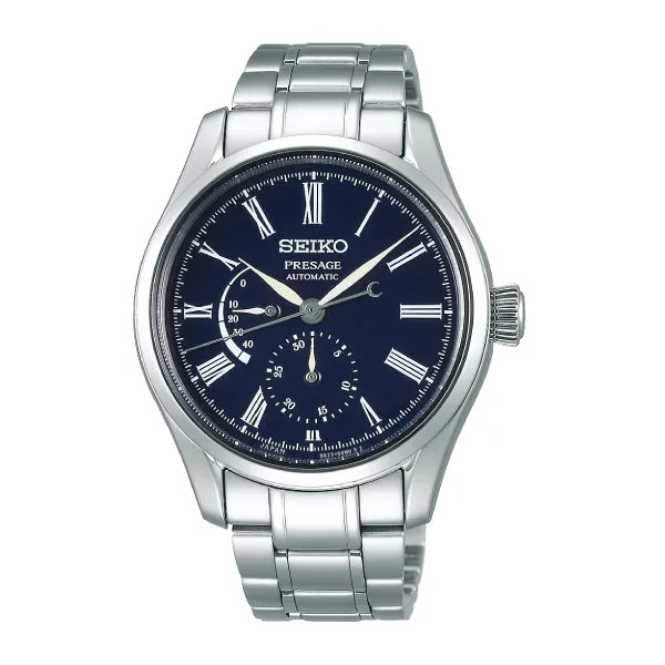 Seiko Presage (Japan Made) Automatic Enamel Silver Stainless Steel Band Watch SPB091J1