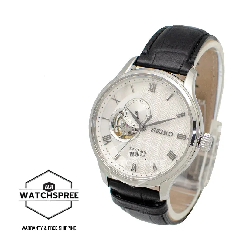 Seiko Presage (Japan Made) Open Heart Automatic Black Leather Strap Watch SSA379J1 (Not For EU Buyers) (LOCAL BUYERS ONLY)
