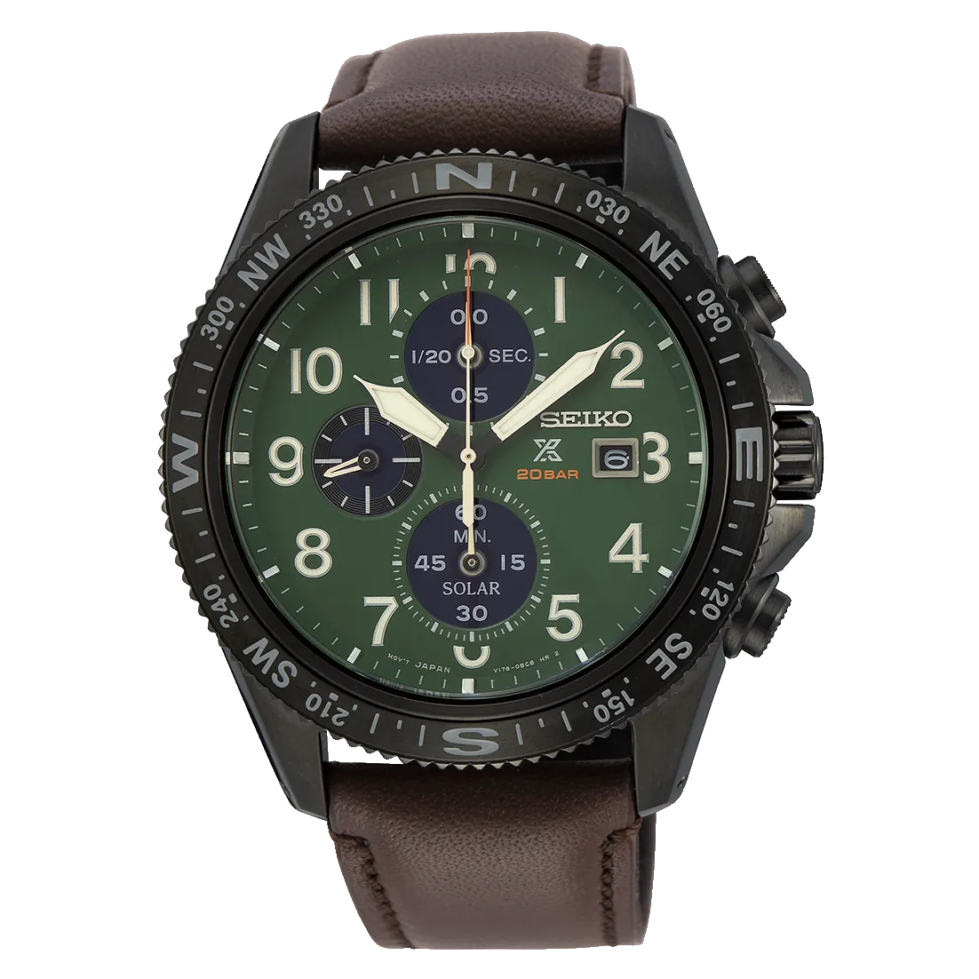 Seiko Prospex Solar Chronograph Green Dial Watch SSC739P