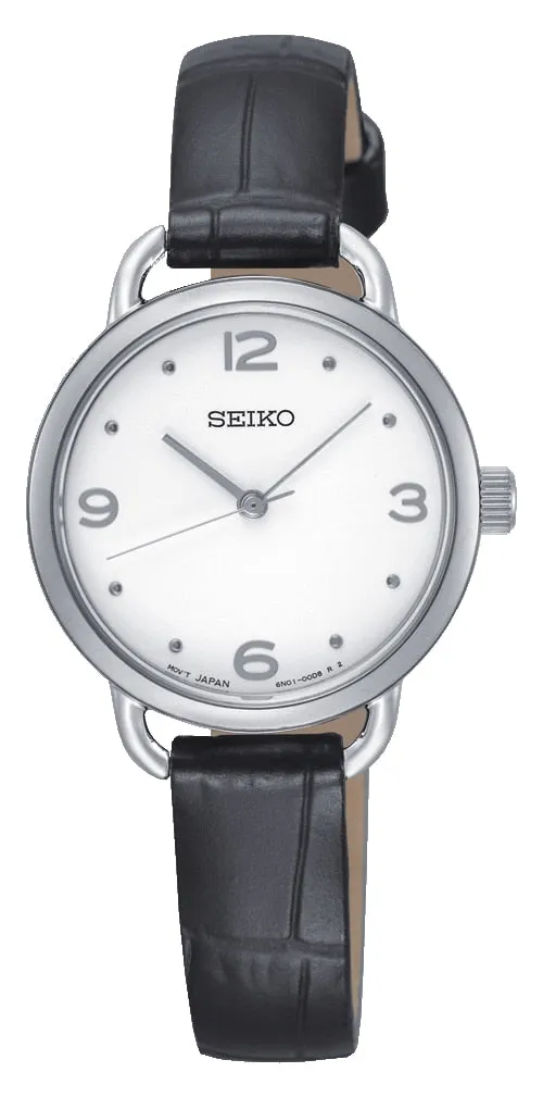 Seiko Quartz Leather Womens Watch SUR669P-2