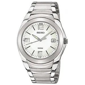 Seiko SGEB01 Men's White Dial Stainless Steel Bracelet Watch