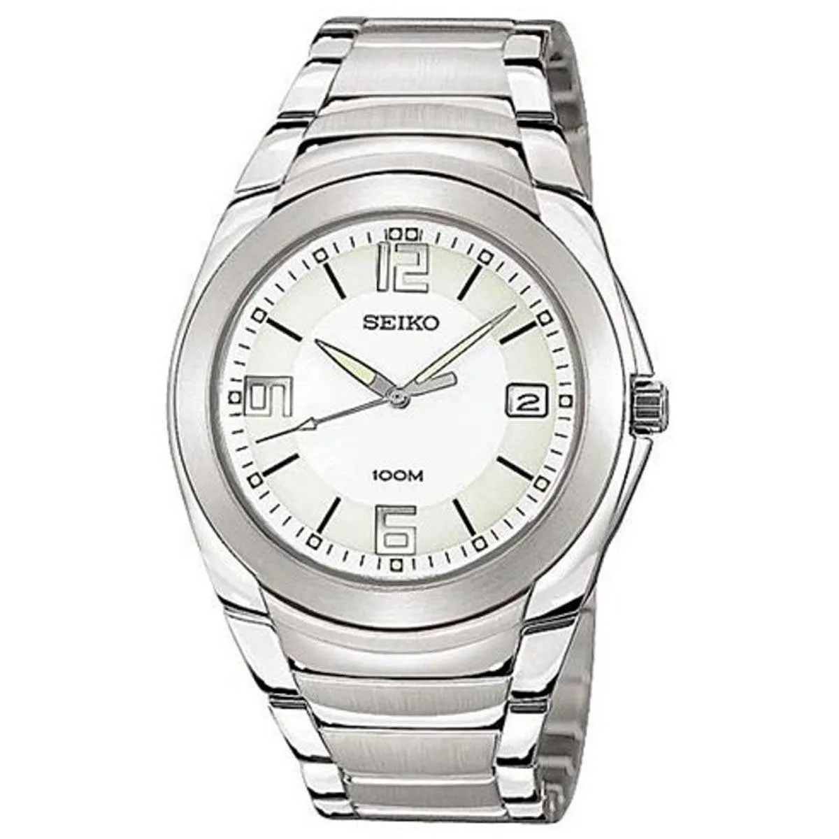 Seiko SGEB01 Men's White Dial Stainless Steel Bracelet Watch