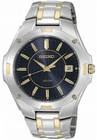 Seiko SGEE60 Men's Two Tone Stainless Steel Blue Dial Watch