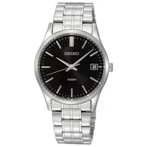 Seiko SGEF01 Men's Dress Black Dial Stainless Steel Bracelet Watch