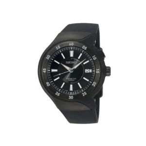 Seiko SKA453 Men's Kinetic Streamline Black Ion Plated Urethane Strap Watch