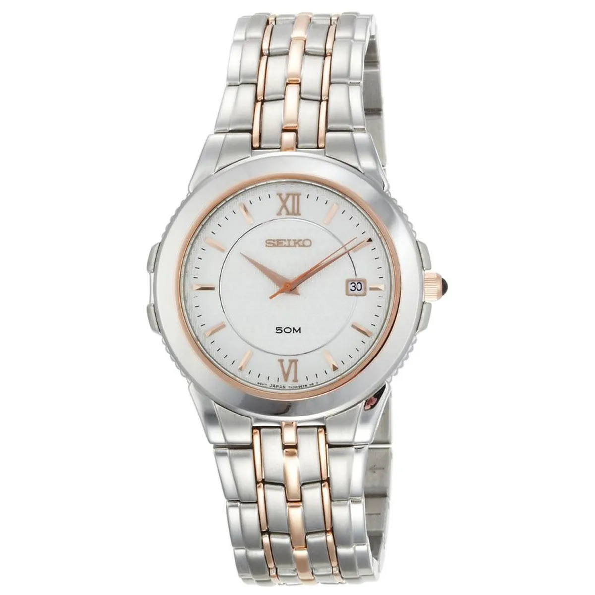 Seiko SKK690 Men's Le Grand Sport Two Tone Dial Rose Gold Steel Bracelet Watch