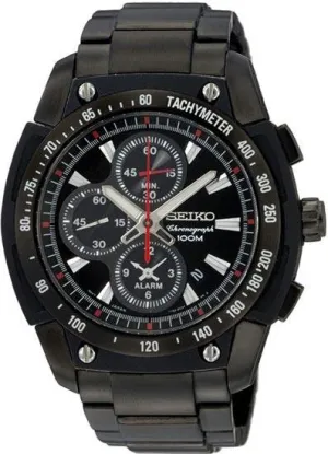 Seiko SNAD49 Men's Black IP Alarm Chronograh Watch