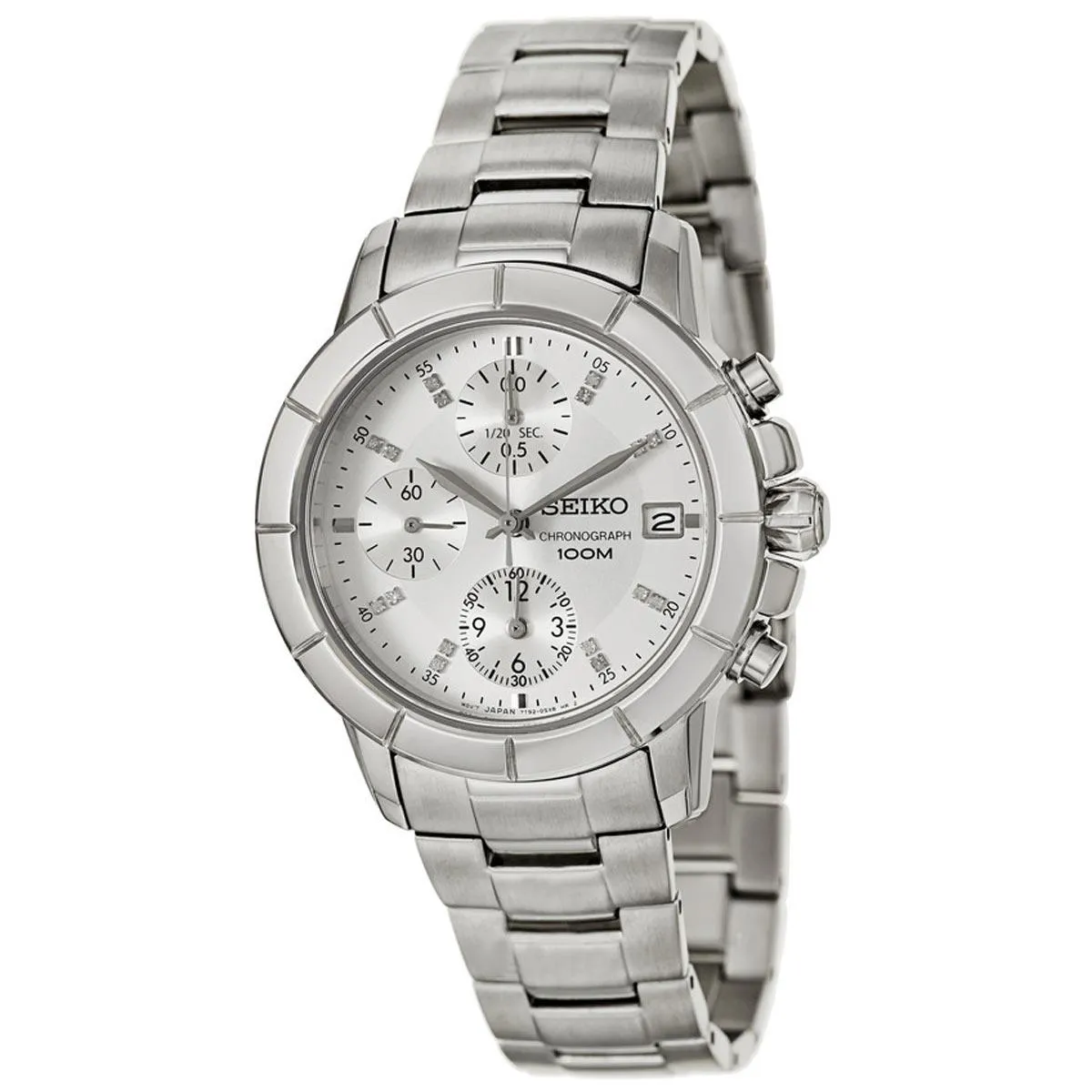 Seiko SNDY27P1 Women's Silver Dial Stainless Steel Bracelet Chronograph Watch