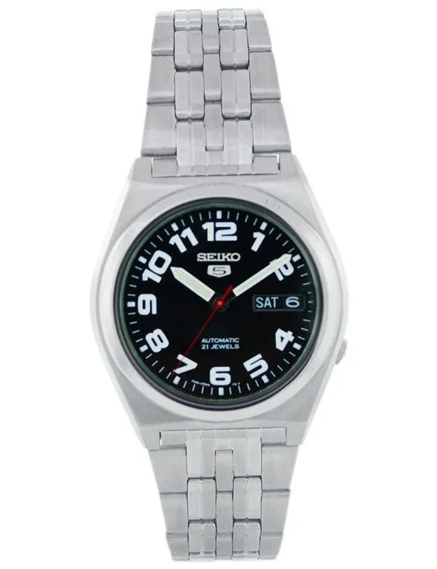 Seiko SNK657K Men's Black Dial 100M WR Stainless Steel Watch