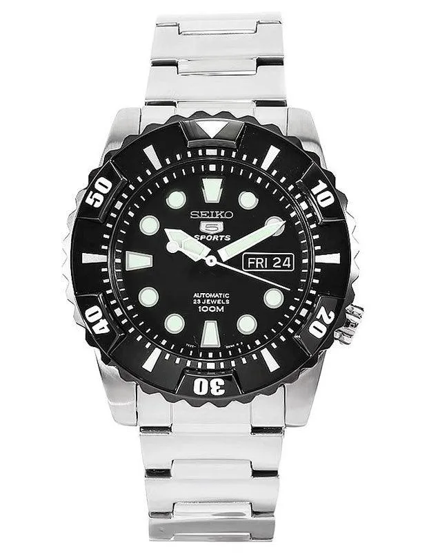Seiko SNZJ19 Men's Stainless Steel Black Dial Automatic Watch
