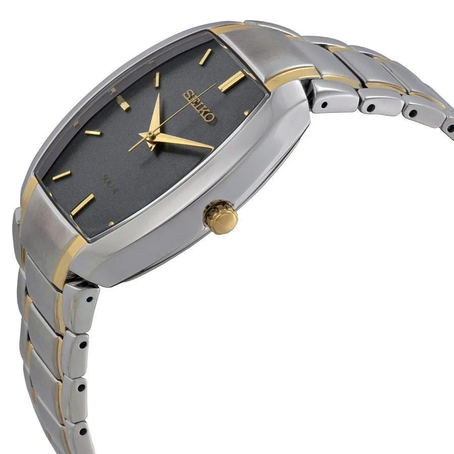 Seiko Solar Grey Dial Two-Tone Mens Watch