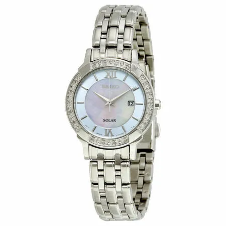 Seiko Solar Mother Of Pearl Dial Womens Watch