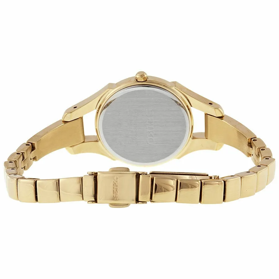 Seiko Solar Mother Of Pearl Gold-Tone Womens Watch