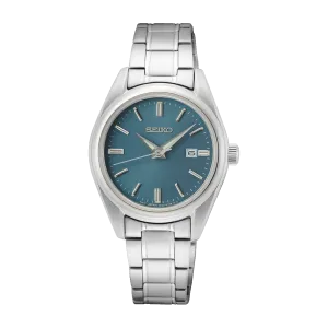 Seiko Stainless Steel Sapphire Quartz Blue Dial Watch SUR531P