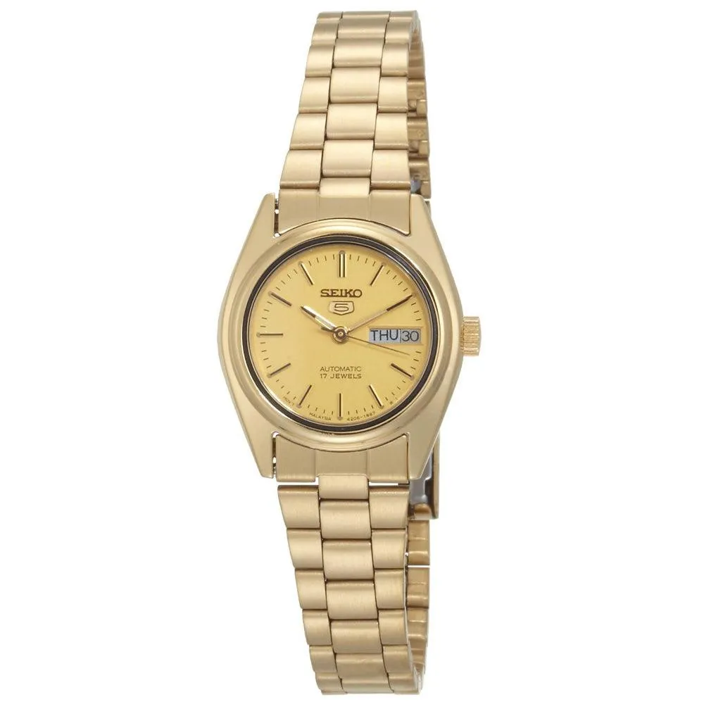 Seiko SUAA30 Women's Seiko 5 17 Jewels Gold Plated Stainless Steel Automatic Watch