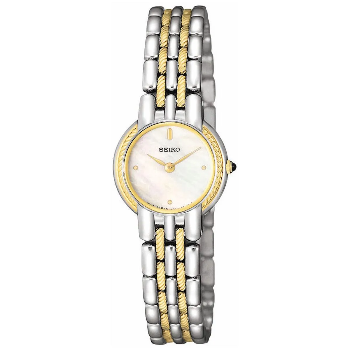 Seiko SUJB30 Women's Mother of Pearl Dial Two Tone Gold Steel Bracelet Watch