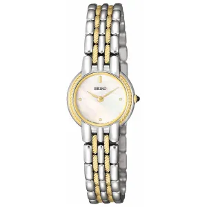 Seiko SUJB30 Women's Mother of Pearl Dial Two Tone Gold Steel Bracelet Watch