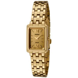 Seiko SUP012P1 Women's Solar Gold Dial Gold Plated Steel Watch