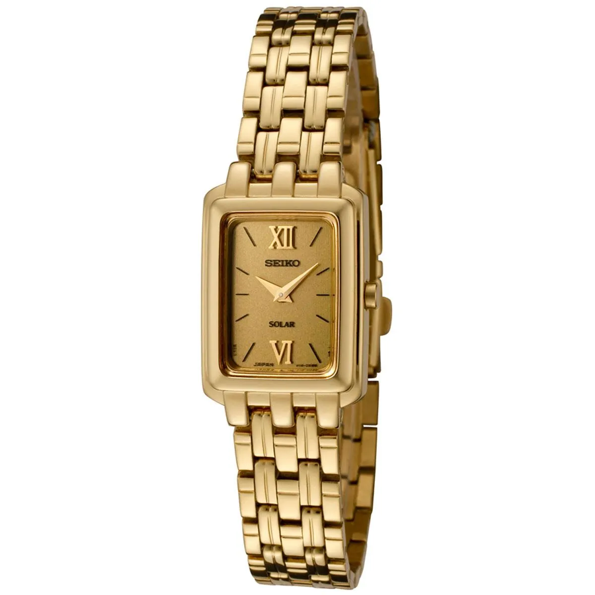 Seiko SUP012P1 Women's Solar Gold Dial Gold Plated Steel Watch