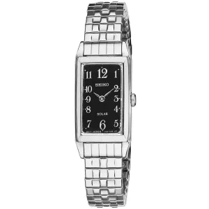 Seiko SUP227 Women's Core Solar Black Dial Steel Bracelet Power Reserve Watch
