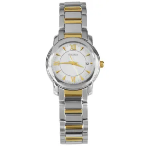 Seiko SXDC21P1 Women's Dress Quartz White Dial Two Tone Steel Bracelet Watch